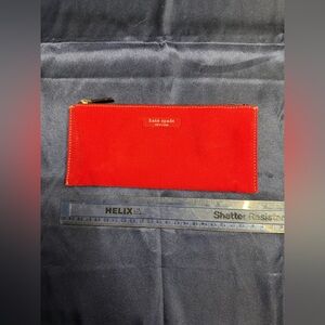 NWOT Kate Spade Pencil Case Canvas Zip Closure Black and White